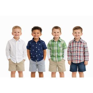 Boys Button Up Down Shirts Izod Cherokee Old Navy Oshkosh Boy YOUTH KID Size 4-5